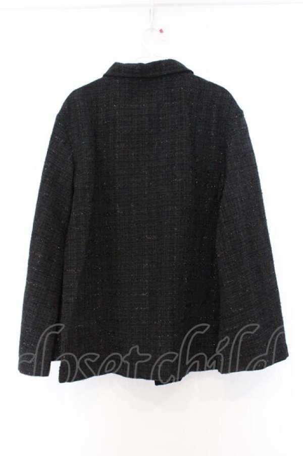 画像3: NieR Clothing / ラメツイードフレア袖ハーフコート  ブラック O-26-03-14-1039-PU-JA-IG-OS (3)