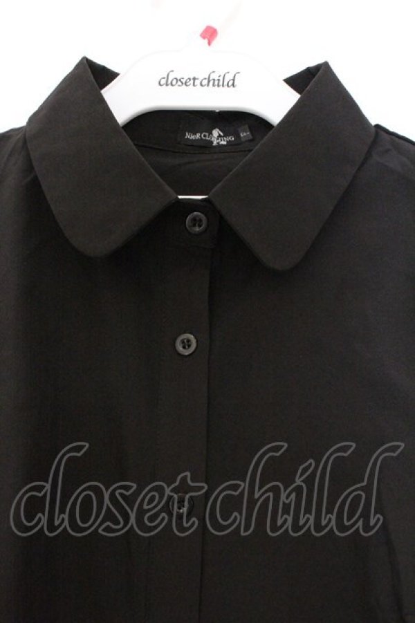 画像2: NieR Clothing / 丸襟ブラウス  ブラック O-26-03-14-1041-PU-BL-IG-OS (2)