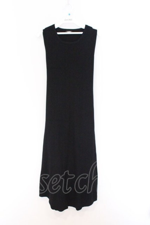 画像1: NieR Clothing / NO SLEEVE RIB KNIT ワンピース  ブラック O-26-03-14-1043-PU-OP-IG-OS (1)