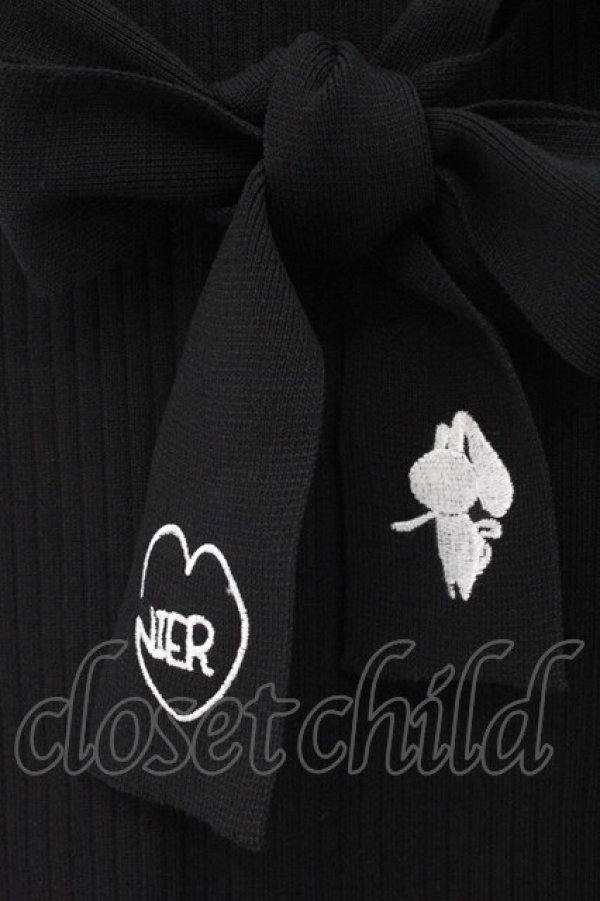 画像2: NieR Clothing / NO SLEEVE RIB KNIT ワンピース  ブラック O-26-03-14-1043-PU-OP-IG-OS (2)