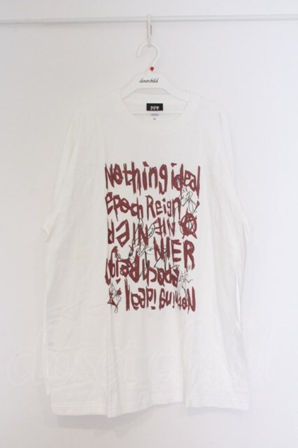 画像1: NieR Clothing / 総柄転写カットソー XL ホワイト 英字ロゴレッド O-26-03-14-1005-PU-TO-IG-OS (1)