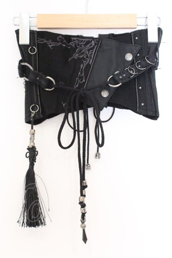 画像1: Ozz oneste / アシメデザインコルセット  ブラック O-26-03-14-1047-OO-ZA-IG-OS (1)