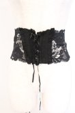 画像1: MARBLE / コルセット型フェミニンレースベルト  ブラック O-26-03-14-1048-GO-ZA-IG-OS (1)
