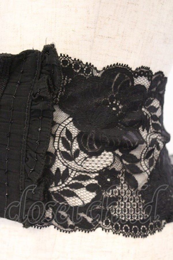 画像2: MARBLE / コルセット型フェミニンレースベルト  ブラック O-26-03-14-1048-GO-ZA-IG-OS (2)