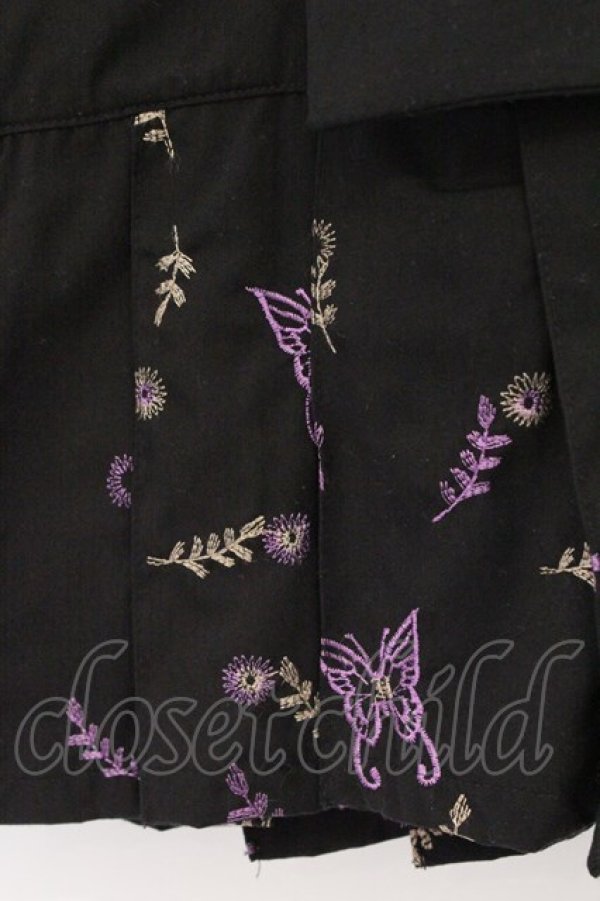 画像2: h.naoto Blood / バタフライ刺繍プリーツジャケット  ブラック×パープル O-26-03-14-1049-HN-JA-IG-OS (2)