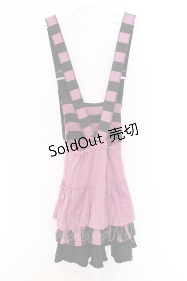 画像3: ALGONQUINS / ティアードカット吊りスカート  パープル×ブラック O-26-03-14-1050-AL-OP-IG-OS (3)