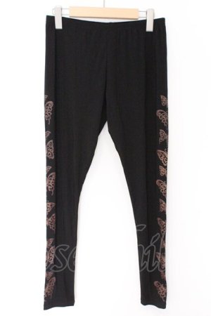 画像: ALGONQUINS / バタフライプリントレギンス  ブラック×ブラウン O-26-03-14-1051-AL-PA-IG-OS