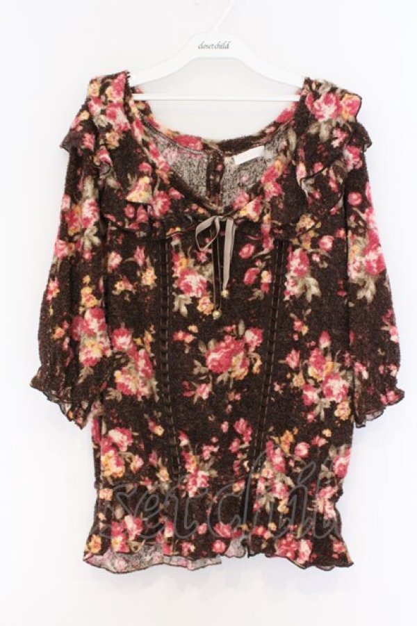 画像1: LIZ LISA / パイルローズチュニック  ブラウン O-26-03-14-1052-LO-OP-IG-OS (1)