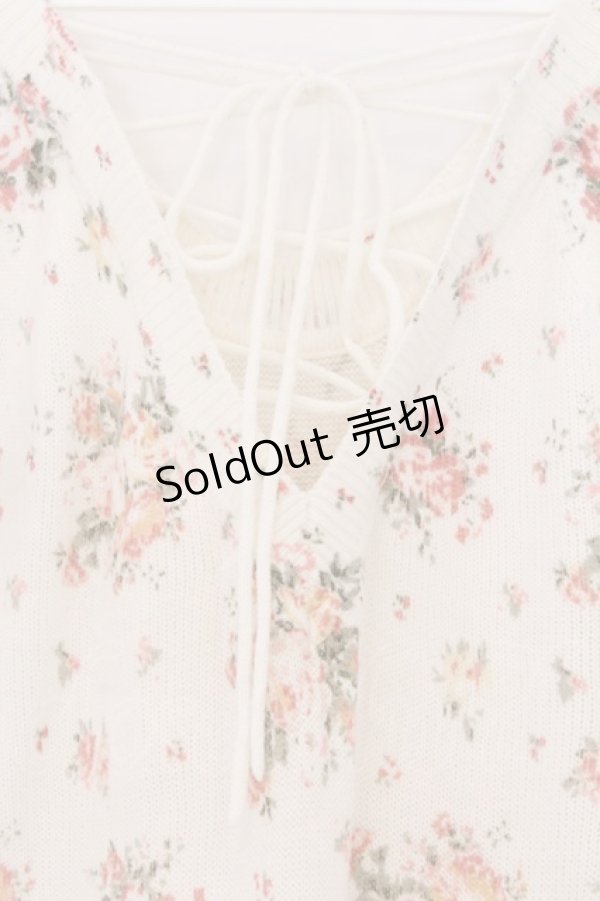 画像2: LIZ LISA / バックレースアップニット  オフシロ O-26-03-14-1053-LO-TO-IG-OS (2)