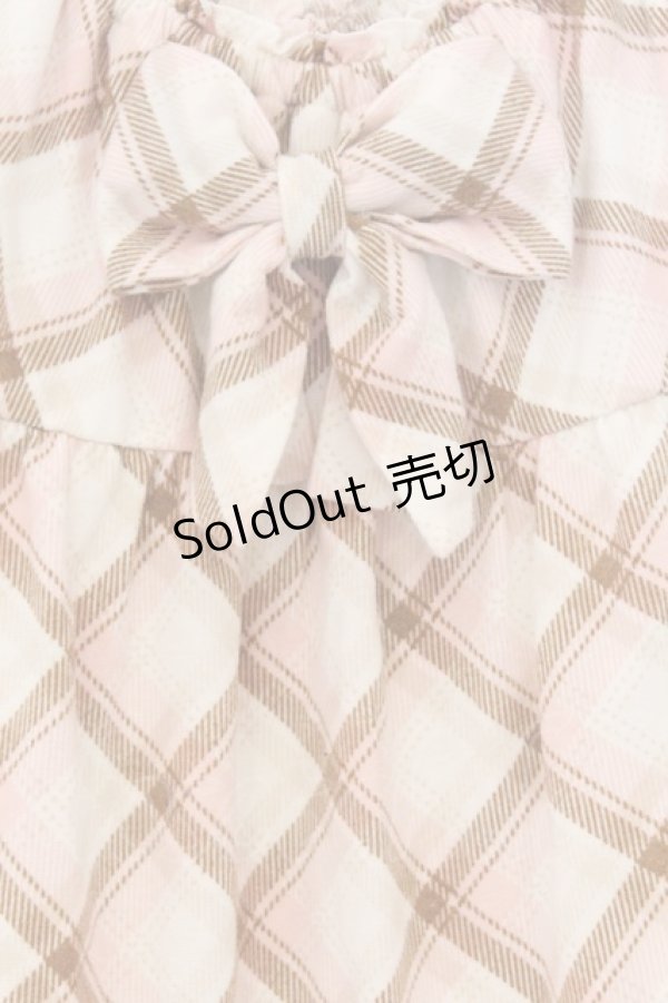 画像2: LIZ LISA / チェックパフスリーブワンピース  ピンク×オフシロ O-26-03-14-1058-LO-OP-IG-OS (2)