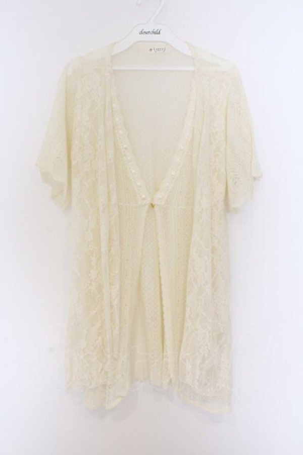 画像1: axes femme / 透かし編みレーシートッパー M 生成り O-26-03-14-1059-AX-TO-IG-OS (1)