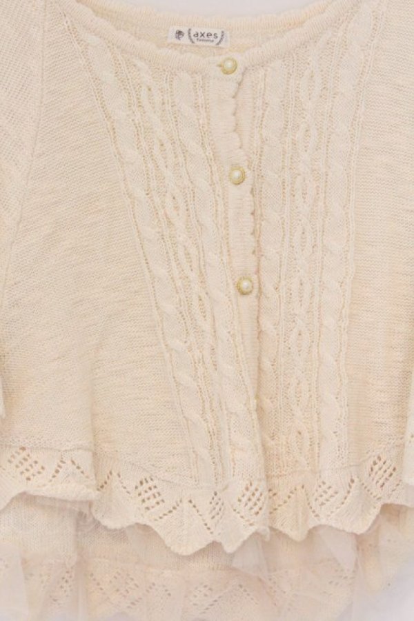 画像2: axes femme / BACKリボンケープ M アイボリー O-26-03-14-1060-AX-TO-IG-OS (2)