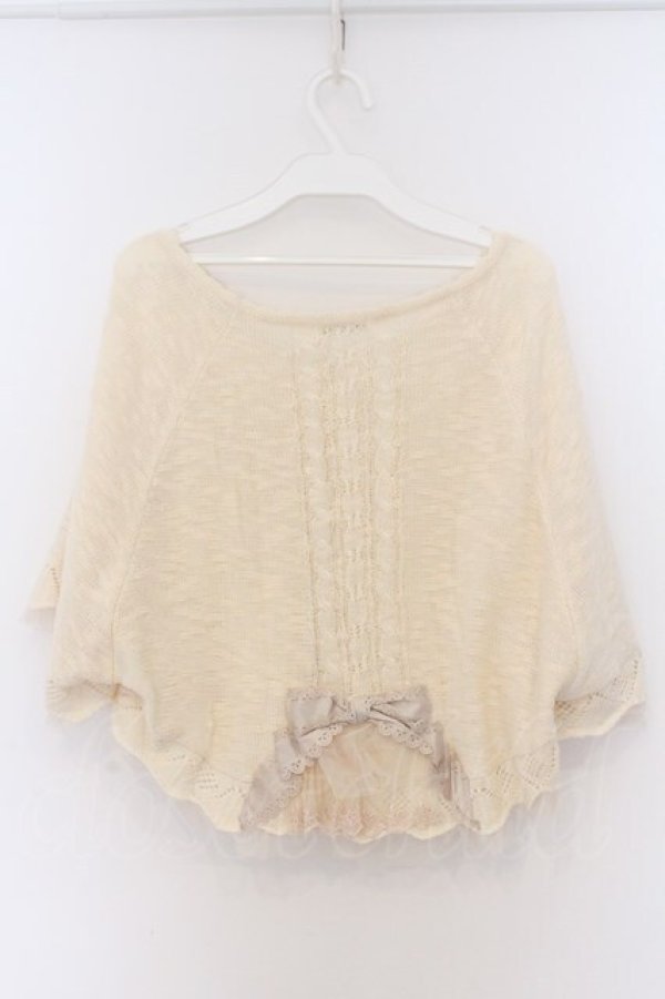 画像3: axes femme / BACKリボンケープ M アイボリー O-26-03-14-1060-AX-TO-IG-OS (3)