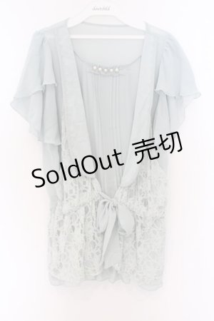 画像: axes femme / レースベストレイヤード風ブラウス M ミント O-26-03-14-1061-AX-BL-IG-OS