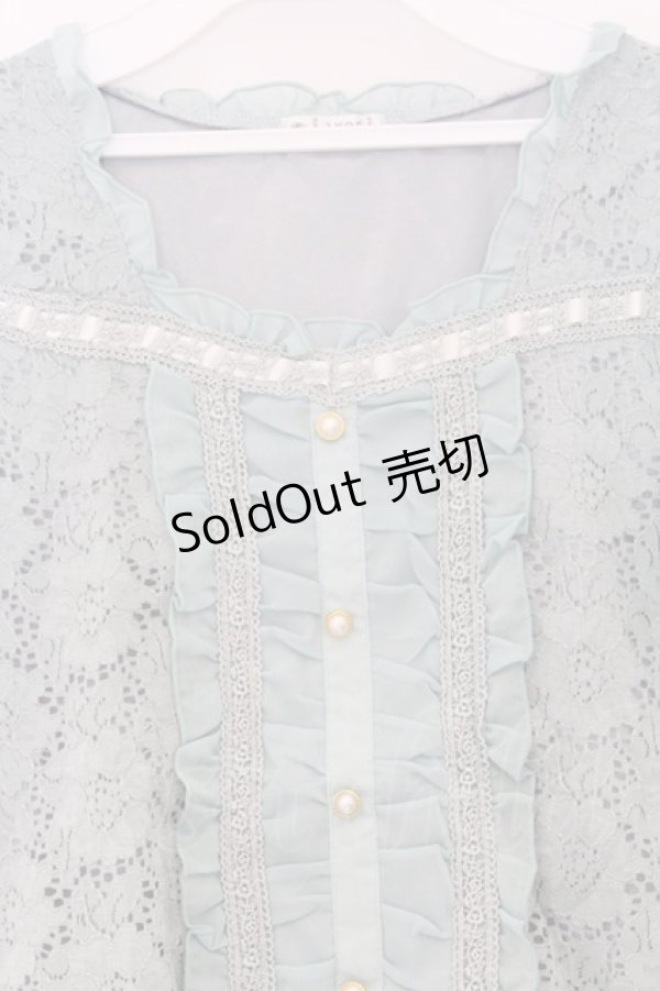 画像2: axes femme / 総レースビスチェ風プルオーバー M ミント O-26-03-14-1062-AX-TO-IG-OS (2)