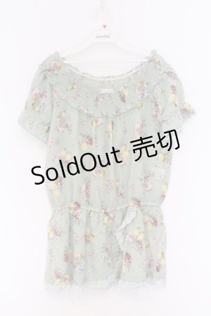 画像: axes femme / フルーツ柄チュニック  ミント O-26-03-14-1063-AX-TO-IG-OS