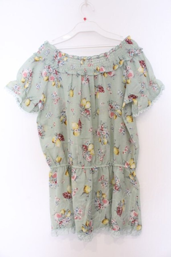 画像3: axes femme / フルーツ柄チュニック  ミント O-26-03-14-1063-AX-TO-IG-OS (3)