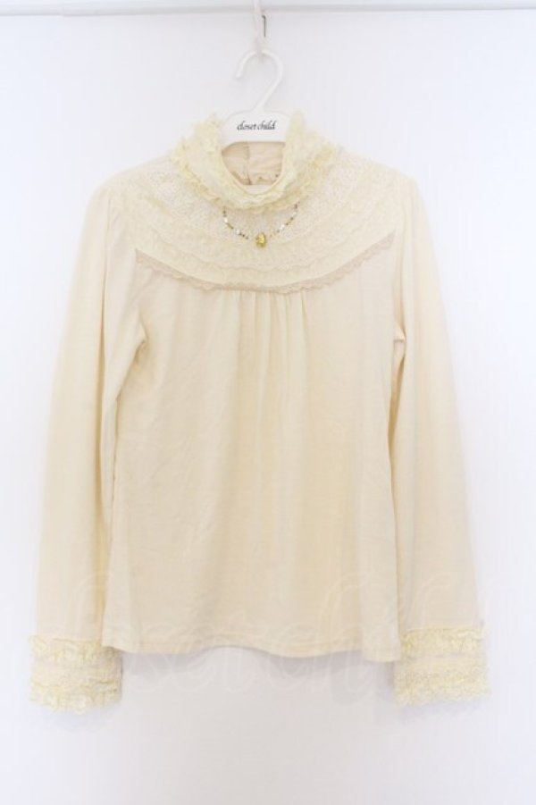 画像1: axes femme / ビジューデザインカットソー M 生成り O-26-03-14-1064-AX-TO-IG-OS (1)