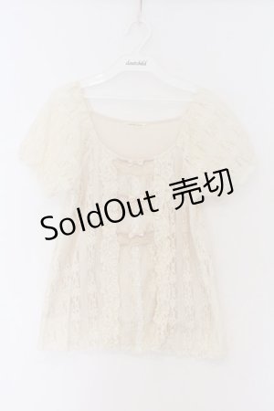 画像: axes femme / 総レースリボン使いプルオーバー M アイボリー O-26-03-14-1065-AX-TO-IG-OS