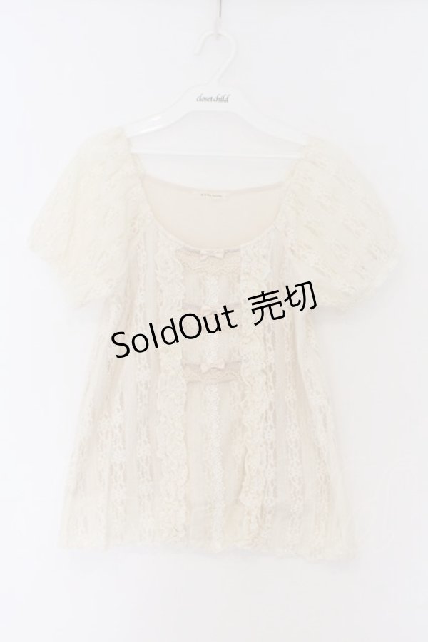 画像1: axes femme / 総レースリボン使いプルオーバー M アイボリー O-26-03-14-1065-AX-TO-IG-OS (1)