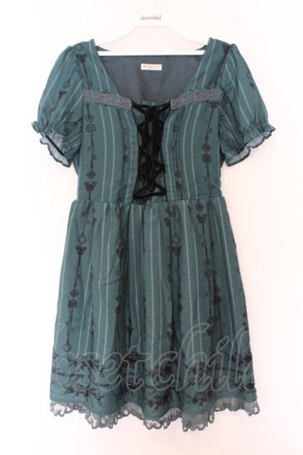 画像1: axes femme / 鍵プリントジャンパースカート M グリーン O-26-03-14-1066-AX-OP-IG-OS (1)