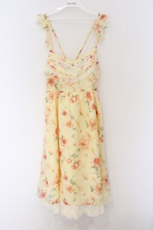 画像: axes femme / 水彩花柄キャミワンピース M イエロー O-26-03-14-1067-AX-OP-IG-OS