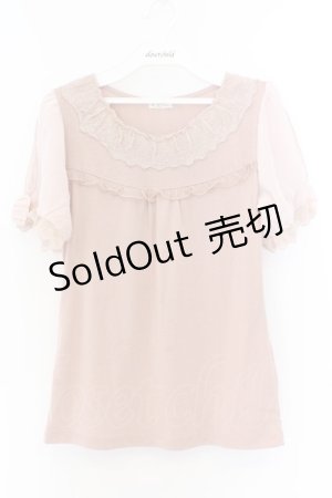 画像: axes femme / ドットチュール切替シフォン袖プルオーバー M ピンク O-26-03-14-1072-AX-TO-IG-OS