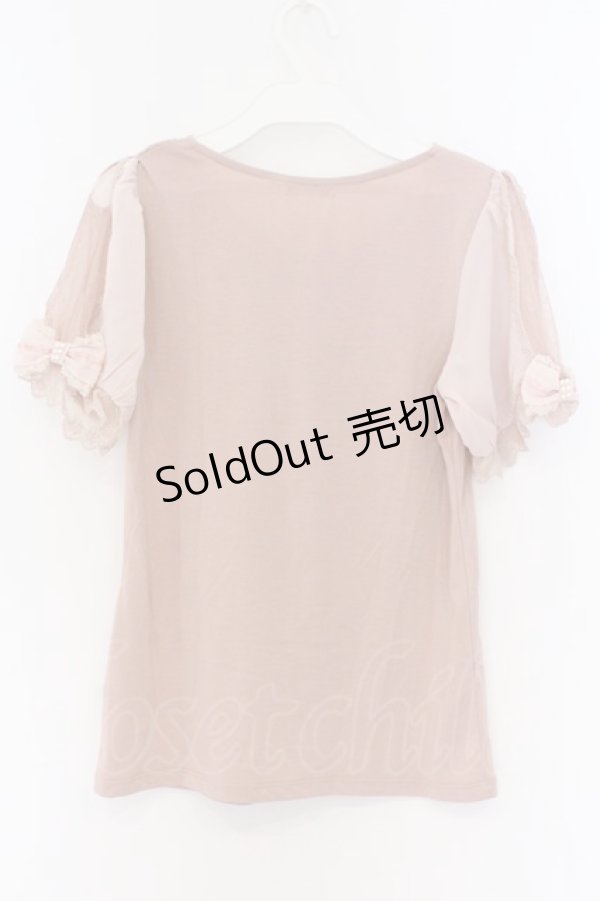 画像3: axes femme / ドットチュール切替シフォン袖プルオーバー M ピンク O-26-03-14-1072-AX-TO-IG-OS (3)