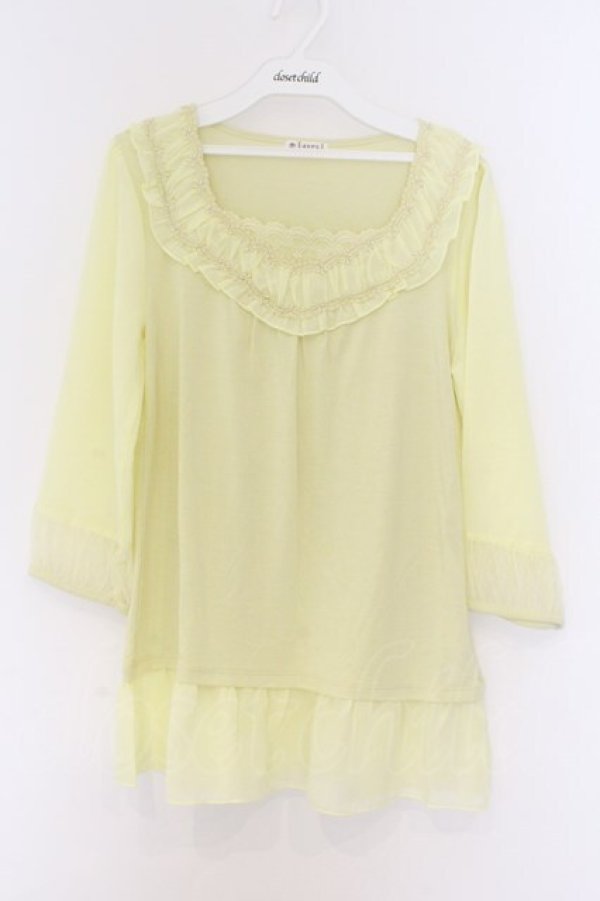 画像1: axes femme / シフォンスリーブチュニック M イエロー O-26-03-14-1073-AX-TO-IG-OS (1)