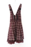 画像1: axes femme / チェック柄ジャンドレ M ワイン O-26-03-14-1075-AX-OP-IG-OS (1)