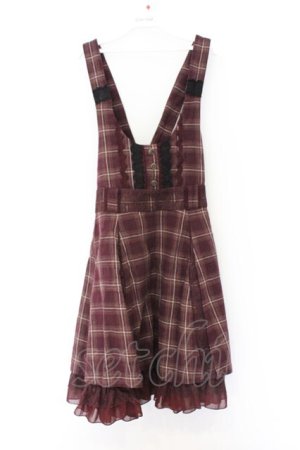 画像: axes femme / チェック柄ジャンドレ M ワイン O-26-03-14-1075-AX-OP-IG-OS