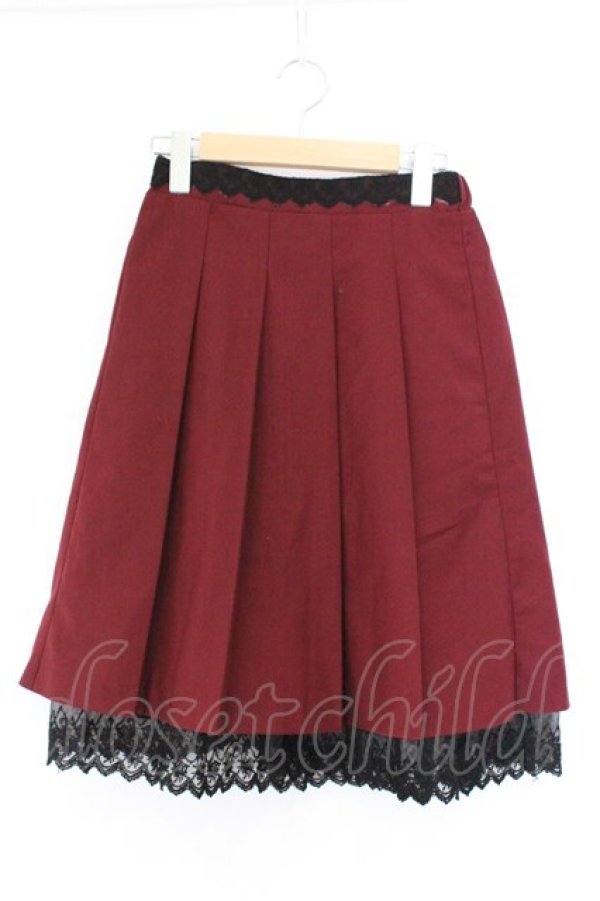 画像1: axes femme / プリーツミドルスカート M ワイン O-26-03-14-1077-AX-SK-IG-OS (1)