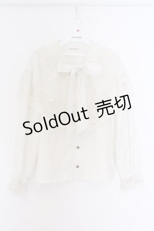 画像: axes femme / ケープ×リボンタイブラウス F オフシロ O-26-03-14-1078-AX-BL-IG-OS