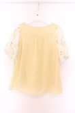 画像3: axes femme / 袖チュール刺繍トップス M イエロー O-26-03-14-1083-AX-TO-IG-OS (3)