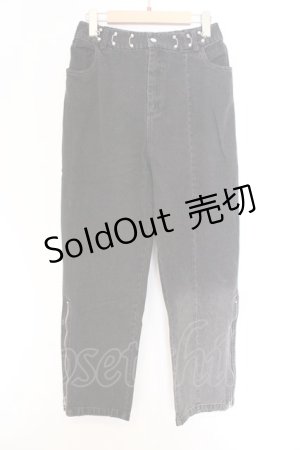 画像: NieR Clothing / ホックタック裾ZIPPER DENIM PANTS パンツ  ブラック O-26-03-14-1009-PU-PA-IG-ZT484