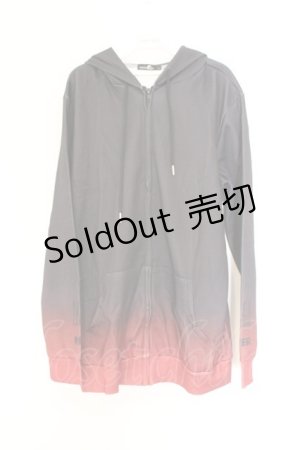 画像: NieR Clothing / 転写ZIPパーカー  ブラック×レッドグラデーション O-26-03-14-1011-PU-TO-IG-OS