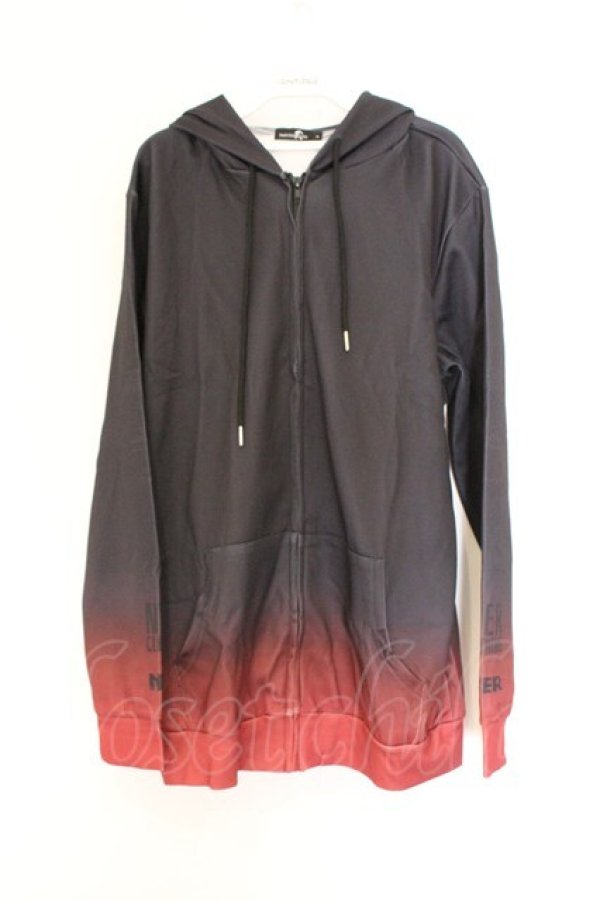 画像1: NieR Clothing / 転写ZIPパーカー  ブラック×レッドグラデーション O-26-03-14-1011-PU-TO-IG-OS (1)