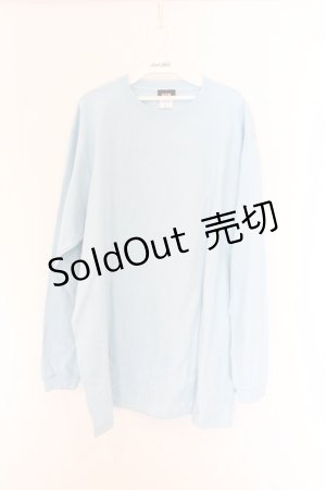 画像: NieR Clothing / 総柄転写カットソー XL サックス バックプリント O-26-03-14-1015-PU-TO-IG-OS