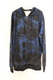 画像1: NieR Clothing / 転写ZIPパーカー  ブルー×ブラック ローズ柄 O-26-03-14-1017-PU-TO-IG-OS (1)