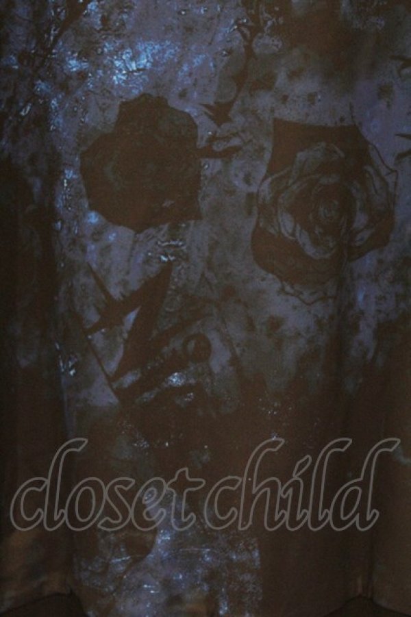 画像2: NieR Clothing / 転写ZIPパーカー  ブルー×ブラック ローズ柄 O-26-03-14-1017-PU-TO-IG-OS (2)