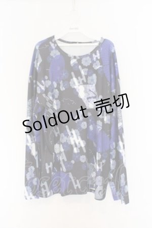 画像: NieR Clothing / 総柄転写カットソー  ブラック パープル和傘 O-26-03-14-1019-PU-TO-IG-OS