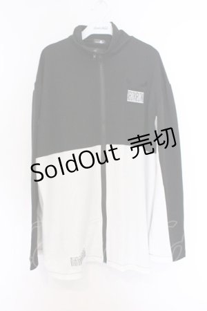 画像: NieR Clothing / ハイネックジップパーカー  ブラック×ホワイト O-26-03-14-1023-PU-TO-IG-OS