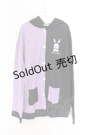 画像: NieR Clothing / PURPLE×BLACKバイカラーカーディガン【CRY RABBIT】  パープル×ブラック O-26-03-14-1025-PU-TO-IG-ZT498
