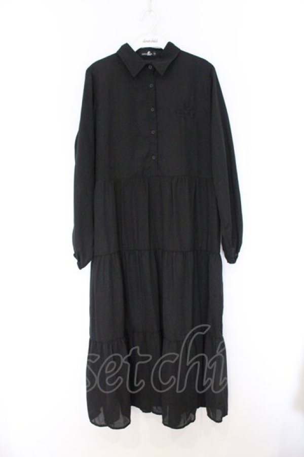 画像1: NieR Clothing / 刺繍ロングワンピース  ブラック O-26-03-14-1028-PU-JA-IG-OS (1)