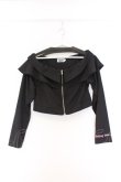 画像1: NieR Clothing / オフショルZIPトップス  ブラック×ピンク O-26-03-14-1030-PU-TO-IG-OS (1)