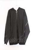 画像1: NieR Clothing / ストライプZIPラインパーカー  ブラック O-26-03-14-1031-PU-TO-IG-OS (1)