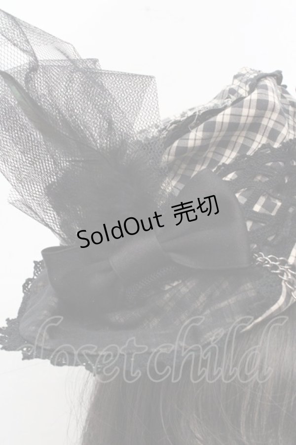 画像2: ALICE and the PIRATES / トリックマスターチェックミニハット  ベージュ O-26-03-14-048-PA-AC-OW-OS (2)