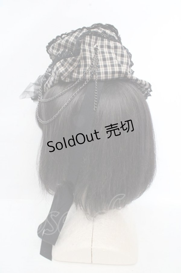 画像4: ALICE and the PIRATES / トリックマスターチェックミニハット  ベージュ O-26-03-14-048-PA-AC-OW-OS (4)