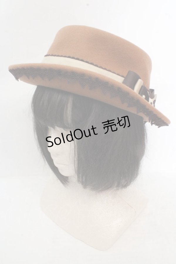 画像1: Innocent World / リボンレースハット 57cm シナモン×ショコラ O-26-03-14-052-IW-AC-OW-OS (1)