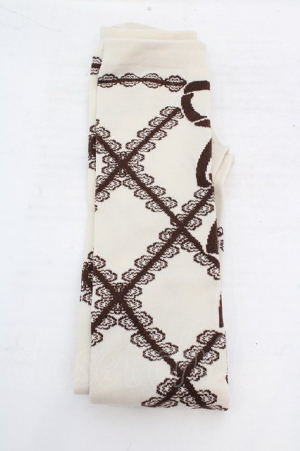 画像1: metamorphose / Secret EDENオーバーニー  ベージュ×ブラウン O-26-03-14-058-ME-ZA-OW-OS (1)